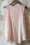 Round Neck Ruffled Sleeveless Vest