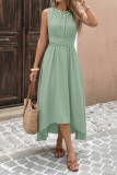 Round Neck Sleeveless Waist Cinching Dress