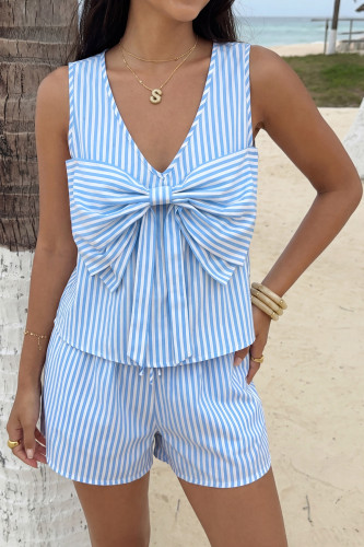 Bareback Bow Vest Shorts Two-piece Set