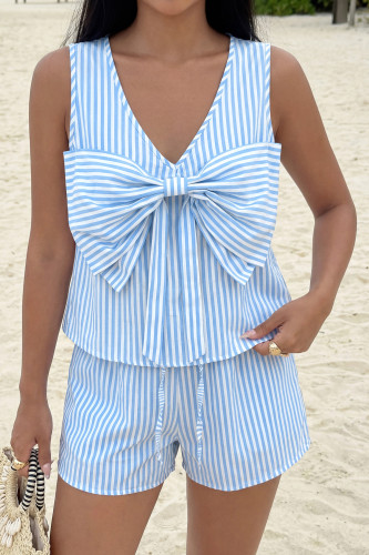 Bareback Bow Vest Shorts Two-piece Set