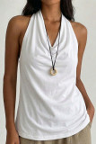 Solid Color V-neck Backless Camisole Vest