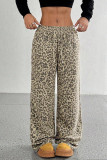 Elastic Waisted Leopard Print Wide Leg Pants