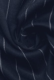 Striped Sleeveless Waist Cinching Dress