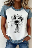 Round Neck Printed Short Sleeved Shirt