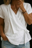 Cotton and Linen Short Sleeved T-shirt