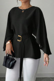 Retro Flared Sleeve Round Neck Shirt