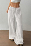 Cotton Solid Color Loose Wide Leg Pants