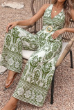 V-neck Sleeveless Waist Cinched Jumpsuit