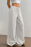 Cotton Solid Color Loose Wide Leg Pants