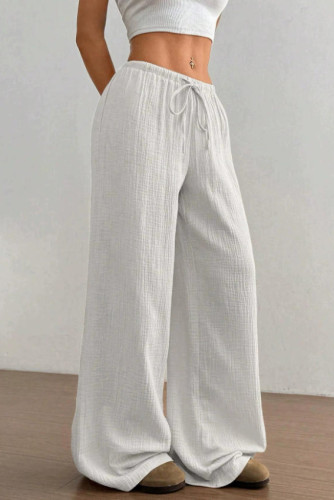 Cotton Solid Color Loose Wide Leg Pants