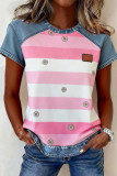 Round Neck Printed Short Sleeved Shirt