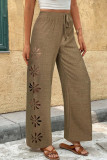 Bohemian Hollow Embroidered Wide Leg Pants