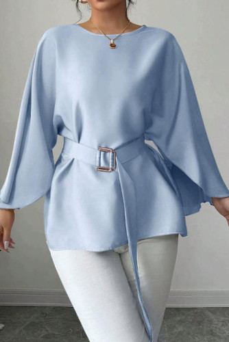 Retro Flared Sleeve Round Neck Shirt