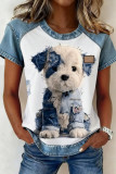 Round Neck Printed Short Sleeved Shirt