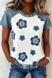 Round Neck Printed Short Sleeved Shirt