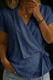 Cotton and Linen Short Sleeved T-shirt