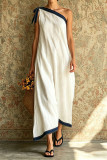 Large Size One Shoulder Sleeveless Loose Dress
