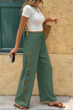 Bohemian Hollow Embroidered Wide Leg Pants