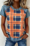 Round Neck Printed Short Sleeved Shirt