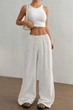 Cotton Solid Color Loose Wide Leg Pants
