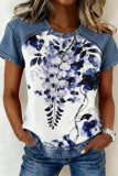 Round Neck Printed Short Sleeved Shirt