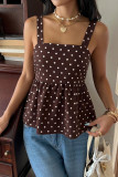 Retro Polka Dot Camisole Sleeveless Vest