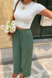 Bohemian Hollow Embroidered Wide Leg Pants