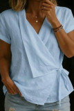 Cotton and Linen Short Sleeved T-shirt