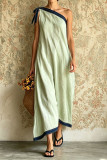 Large Size One Shoulder Sleeveless Loose Dress