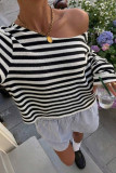 Striped Knitted Long Sleeve T-shirt