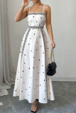 Printed Waist Cinched Sleeveless Dress