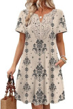 V-neck Lace Short Sleeved Dress