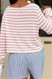 Striped Knitted Long Sleeve T-shirt