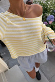 Striped Knitted Long Sleeve T-shirt