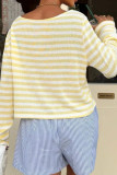 Striped Knitted Long Sleeve T-shirt