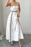 Printed Waist Cinched Sleeveless Dress