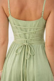 Solid Color Slim Fit Waist Cinching Dress