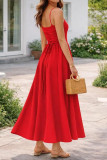 Solid Color Slim Fit Waist Cinching Dress