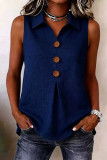 Lapel Cotton Linen Button Sleeveless Vest