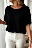 Round Neck Short Sleeved Loose Shirt