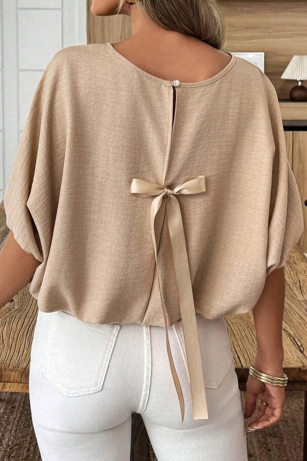 Round Neck Short Sleeved Loose Shirt
