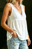 Hollow Lace V-neck Sleeveless Vest