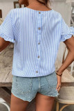 Striped Ruffled Short Sleeved Shirt
