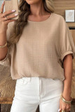 Round Neck Short Sleeved Loose Shirt