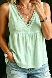 Hollow Lace V-neck Sleeveless Vest
