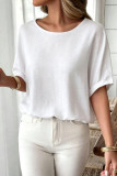 Round Neck Short Sleeved Loose Shirt