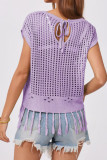 Tassel Loose Round Neck Hollow Knit Sweater