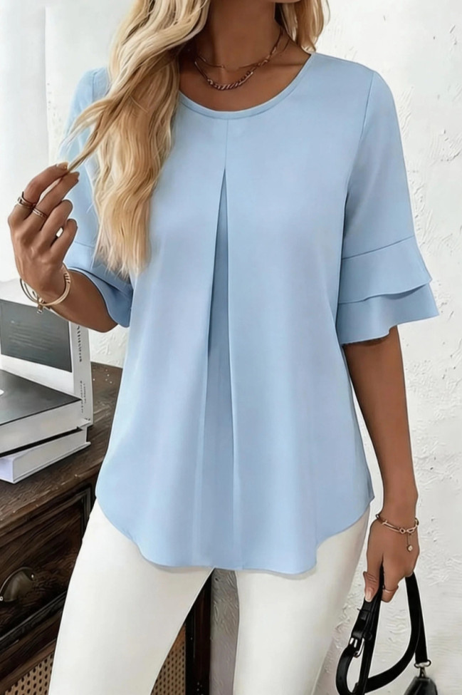 Ruffled Five Quarter Sleeved Shirt