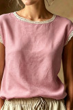 Round Neck Lace Hollow Sleeveless Vest