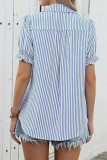 Printed Bubble Short Sleeve Lapel Shirt